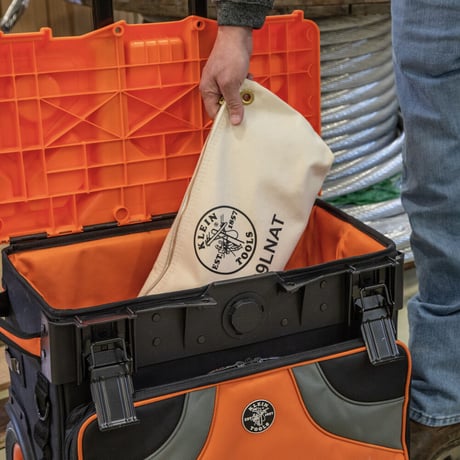 【KLEIN TOOLS】5539LNAT Zipper Bag, Large Canvas Tool Pouch, 18インチ-Natural