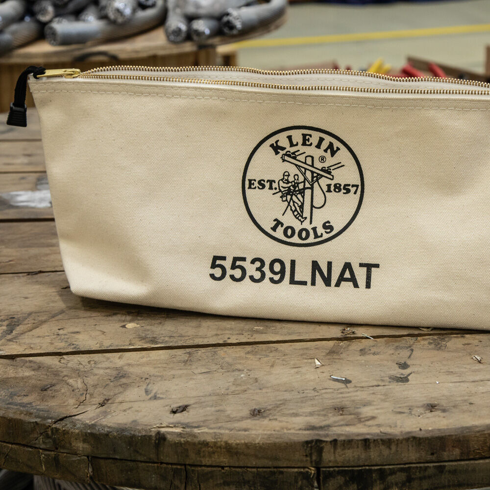 KLEIN TOOLS】5539LNAT Zipper Bag, Large Canvas