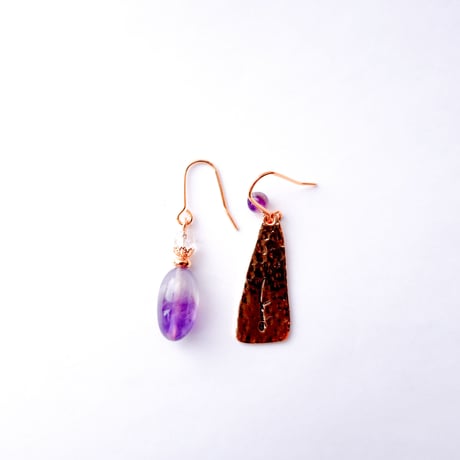 ピアス　asymmetry/アメジストファントム