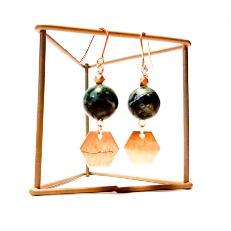 ピアス　JAMES.Green /蛇紋岩
