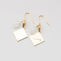 ピアス　rhombus/Gold  ムーンストーンHC