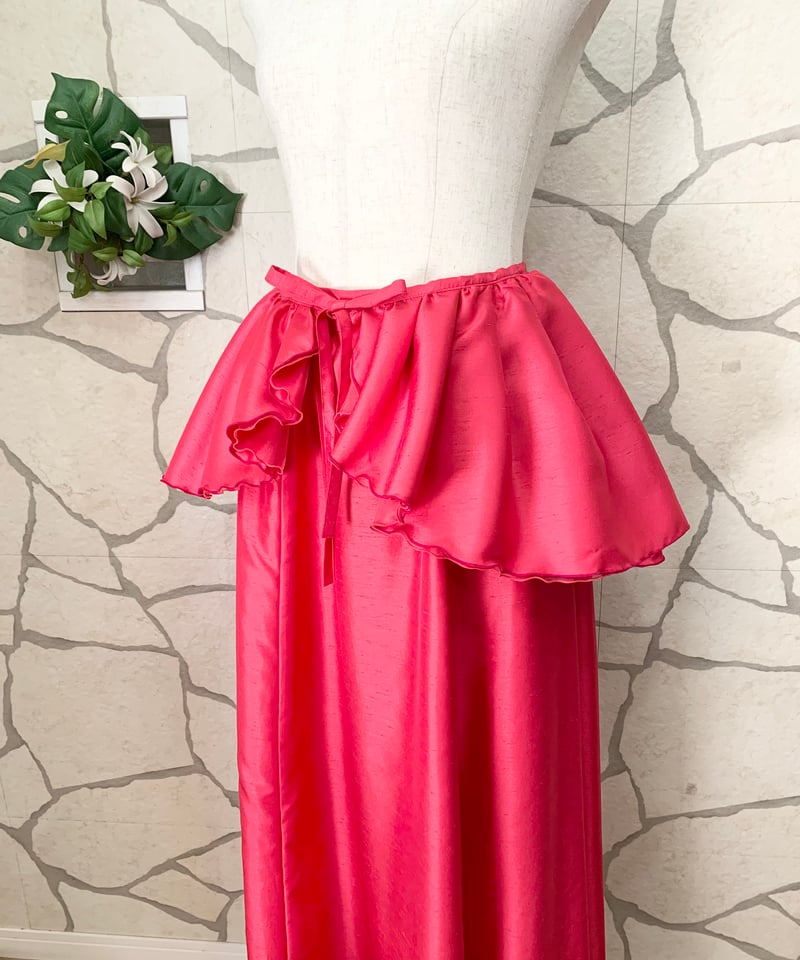 アロハスタンダード フラダンス ドレス オーガンジー レッド アロハ