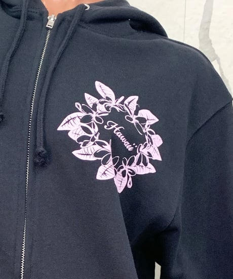 ユニセックス ジップパーカー 【 プルメリアハワイ 】