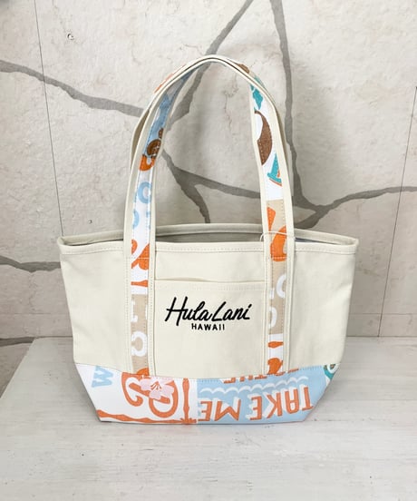 HULA LANI  綿アロハ　切り替え帆布トートバッグ　262HU4BG094