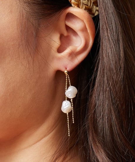 maunaloa チェーンパールピアス　 YCOZ5106