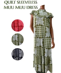 QUILT SLEEVELESS MUUMUU DRESS 　キルトスリーブレス ムームードレス
