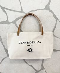 ハワイ限定  ディーンアンドデルーカ DEAN & DELUCA レザーハンドル・スモールトート【 ハイビスカス 】