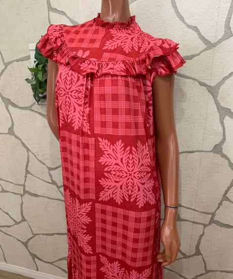 QUILT SLEEVELESS MUUMUU DRESS 　キルトスリーブレス ムームードレス