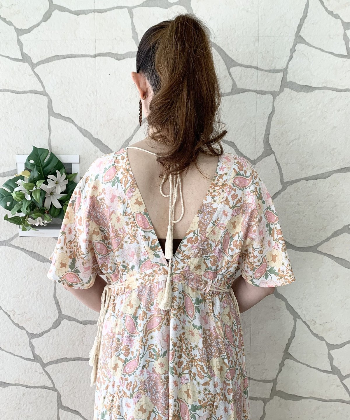 roomy by the sea(ルーミーバイザシー)花柄Vネックマキシ roomy by the sea(ルーミーバイザシー)花柄Vネックマキシ