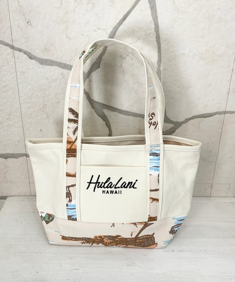 HULA LANI  綿アロハ　切り替え帆布トートバッグ　262HU4BG094