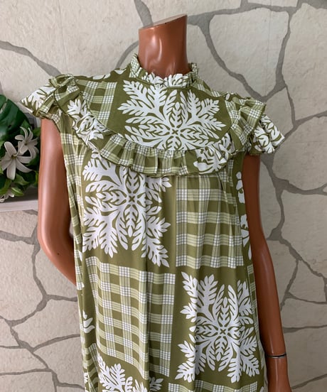 QUILT SLEEVELESS MUUMUU DRESS 　キルトスリーブレス ムームードレス