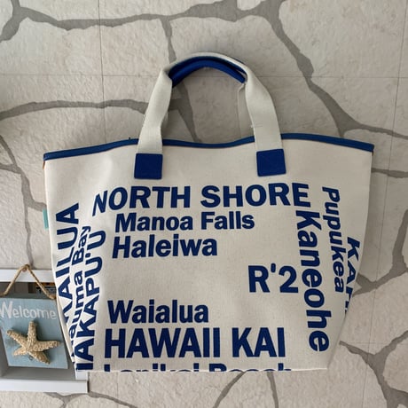 LOCO HAWAII キャンバストートバッグ【 ブルー 】