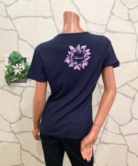 ストレッチ半袖Tシャツ　プルメリアハワイ