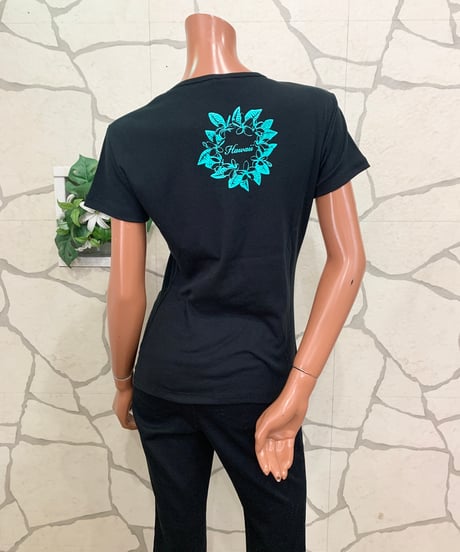 ストレッチ半袖Tシャツ　プルメリアハワイ