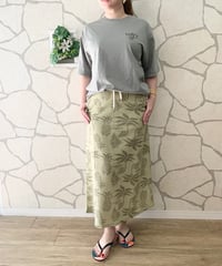HULA LANI　裏毛総柄　ロングスカート　262HU2SK042