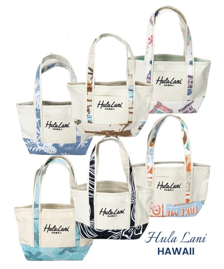 HULA LANI  綿アロハ　切り替え帆布トートバッグ　262HU4BG094