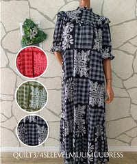 QUILT 3/4SLEEVE MUUMUU DRESS 　キルト3/4スリーブムームードレス