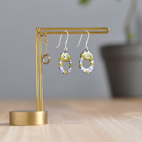 【ペア】へびピアス オリーブ 紫 白