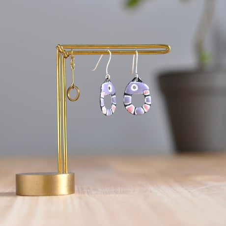 【ペア】へびピアス 紫 ピンク 白