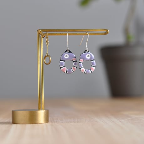 【ペア】へびピアス 紫 ピンク 白