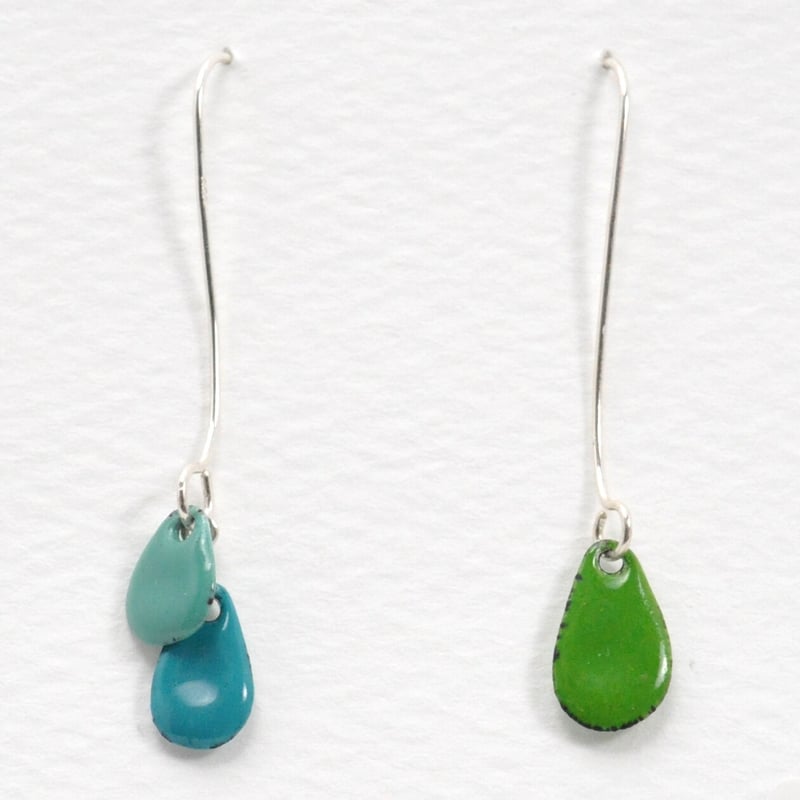 3粒ピアス 青緑 セルリアンブルー 緑 | SIRUP