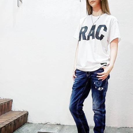 RAC L/S T-shirt (White×Black)