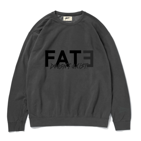 FATE Pigment Dye Crewneck Sweatshirt(Black)
