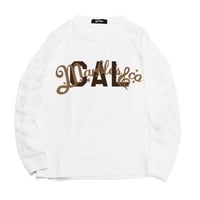 Marbles × CAL  L/S T-shirt (White×Gold brown)