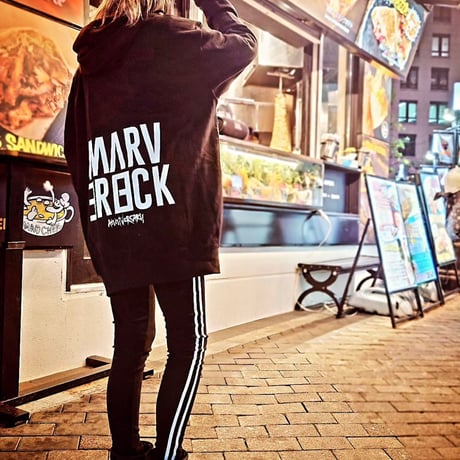 MARVERICK Zip-up Hoodie (Black×White)