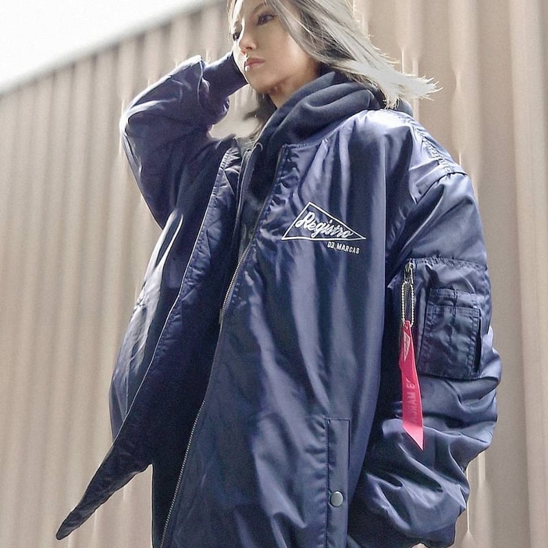Sunflower ブルゾン MA-1 ジャケット ネイビー M 美品 ZIPポケット 中綿無し メンズ MA-1 エムエーワン MENS ma1 春 ブルゾン