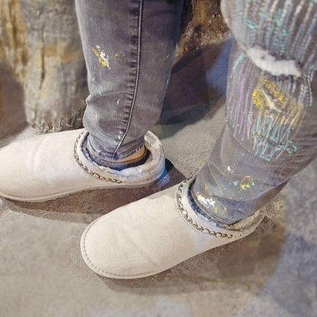 【MEN'S】FAUX FUR ULTRA MINI BOOTS(Gray)