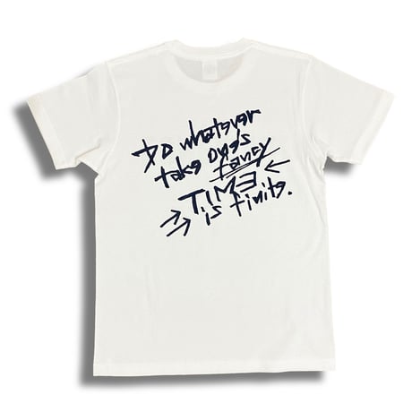 PATIENCE T-shirt (White × Dark navy)