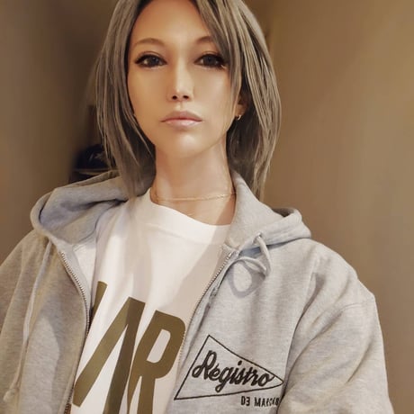 MARVERICK Zip-up Hoodie (Black×White)