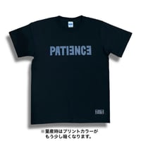 PATIENCE T-shirt (Black × Dark gray / Sliver glitter)