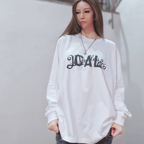 Marbles × CAL  L/S T-shirt (White×Black)