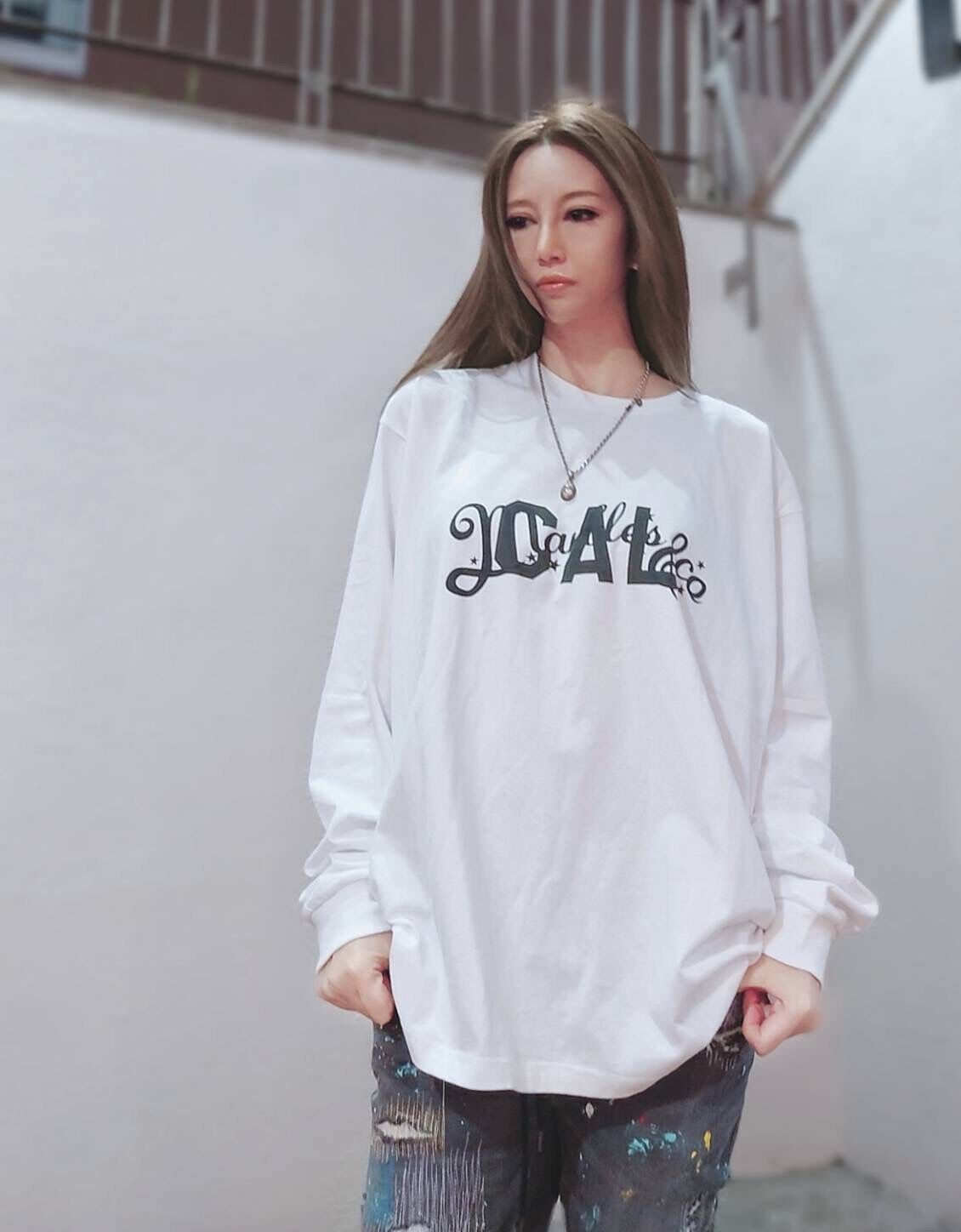 Marbles × CAL L/S T-shirt (White×Black) | CORA...