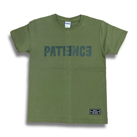 PATIENCE T-shirt (Khaki × Dark green)
