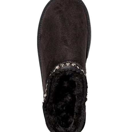 【WOMEN'S】FAUX FUR ULTRA MINI BOOTS(Black)