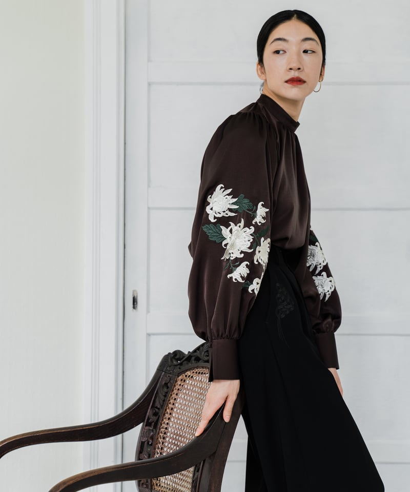 花を着るブラウス#05【菊】 -brown- | iCONOLOGY