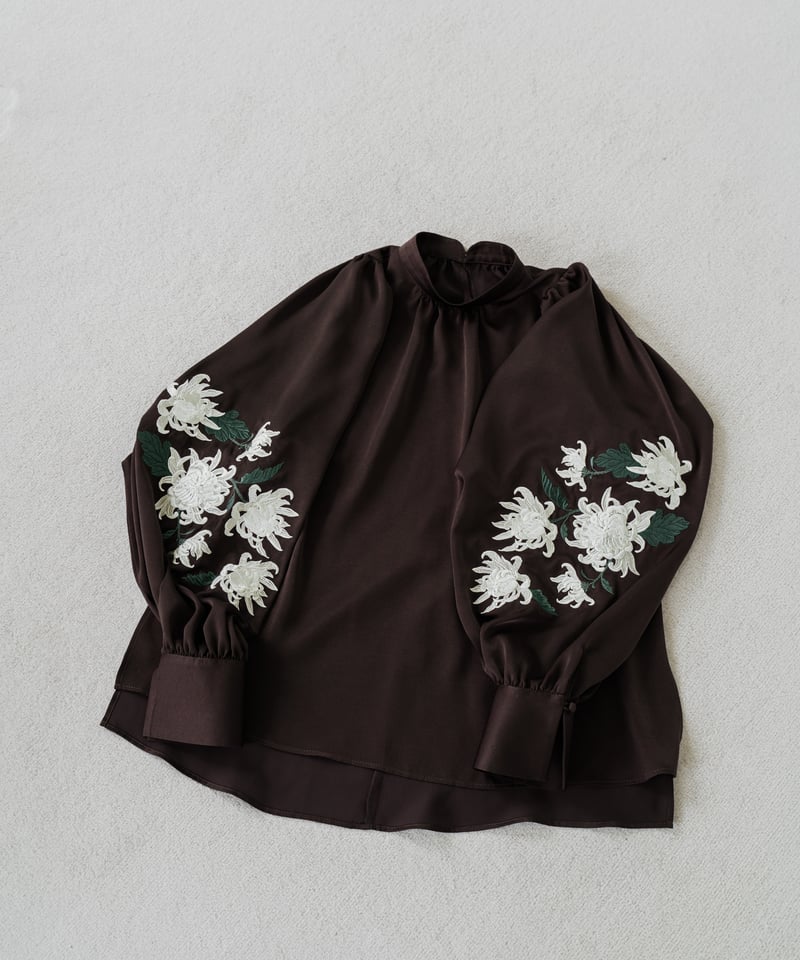 iCONOLOGY 花を着るブラウス　菊 花を着るブラウス#05【菊】 -brown- | iCONOLOGY
