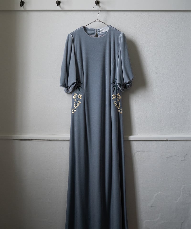 iconology／花を着るワンピース#06【南天】-gray-