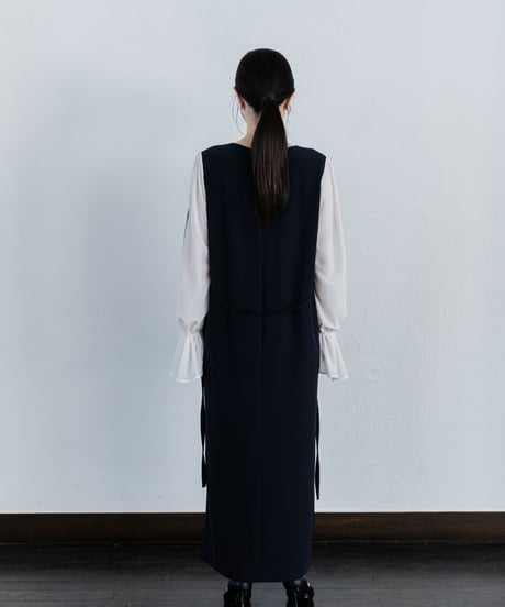 花を着るワンピース#02【フリージア】-navy-
