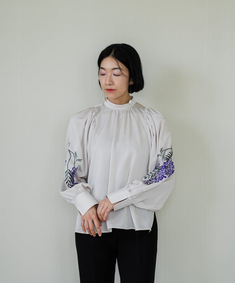 iconology 花を着るブラウス 桜 花を着るブラウス#05【藤】 -lightgray- | iCONOLOGY