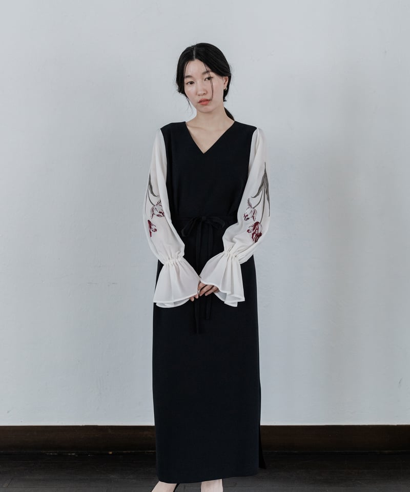 iCONOLOGY 花を着るワンピース【チューリップ】サイズ1 花を着るワンピース#02【チューリップ】-black- | iCONOLOGY