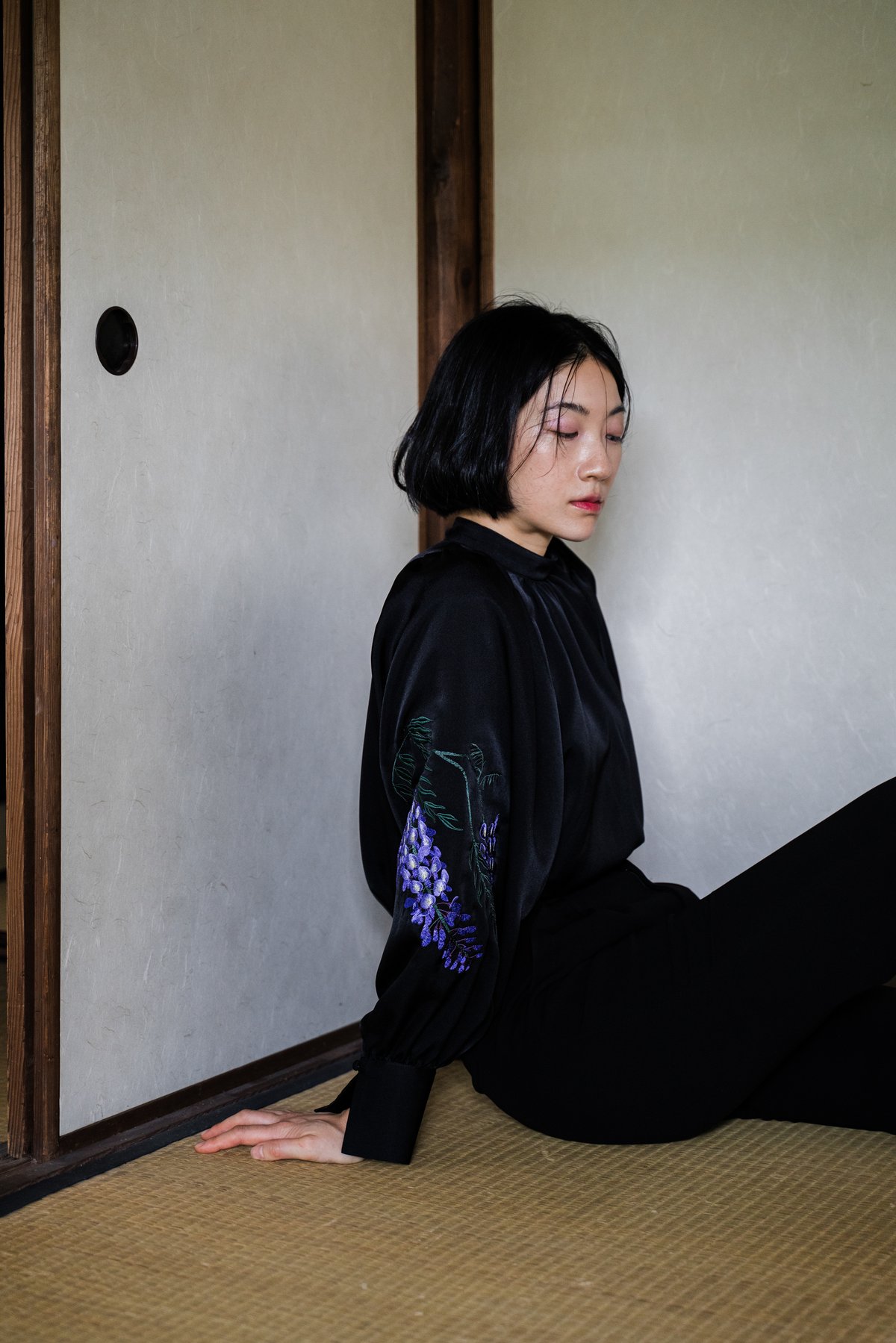 花を着るブラウス#05【藤】 -black- | iCONOLOGY