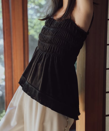 velour shirring camisole