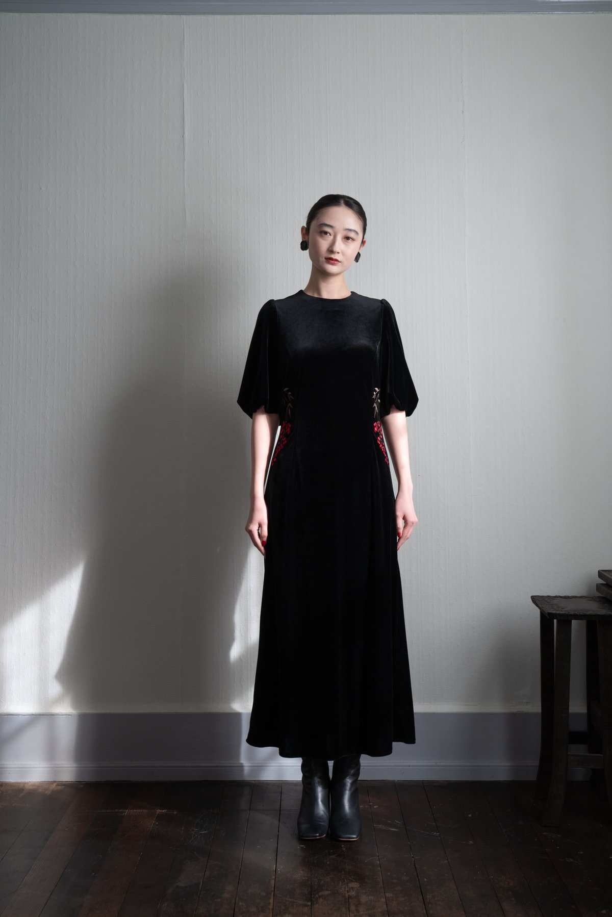 花を着るワンピース#06【南天】-black- | iCONOLOGY 花を着るワンピース#06【南天】-black- | iCONOLOGY