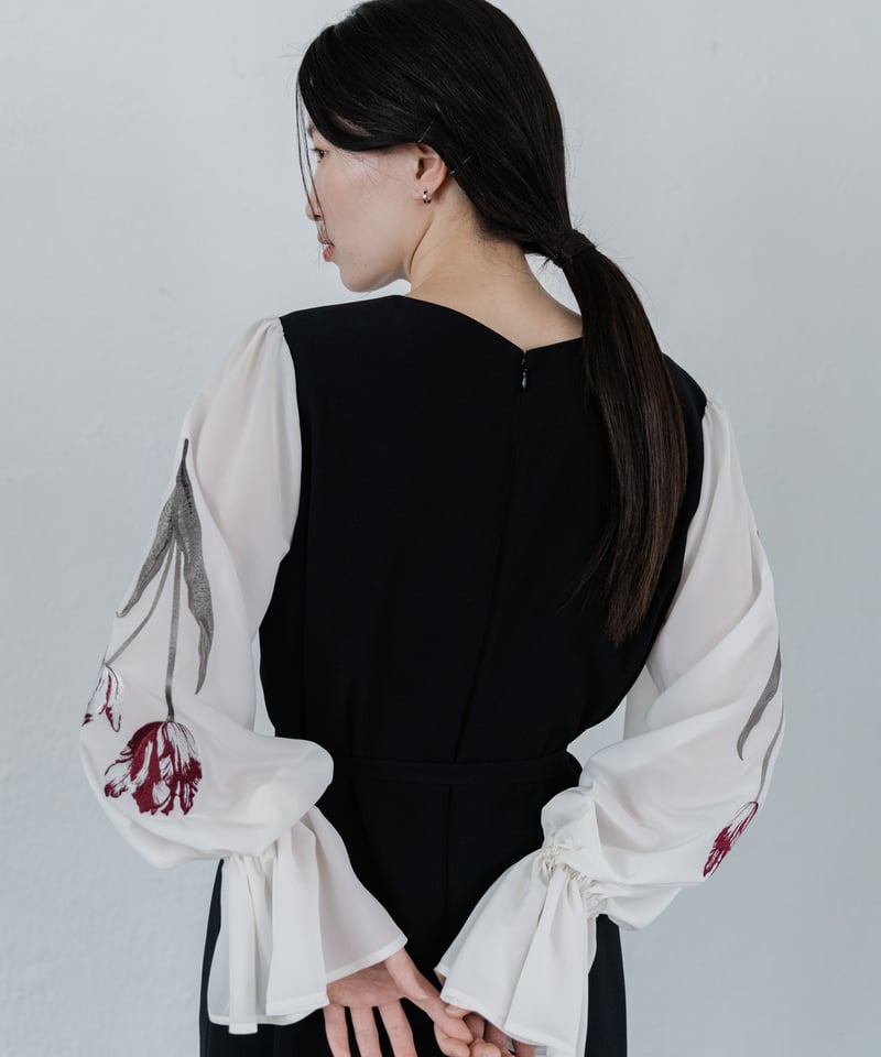 イノセントワールド　チューリップワンピース 花を着るワンピース#02【チューリップ】-black- | iCONOLOGY