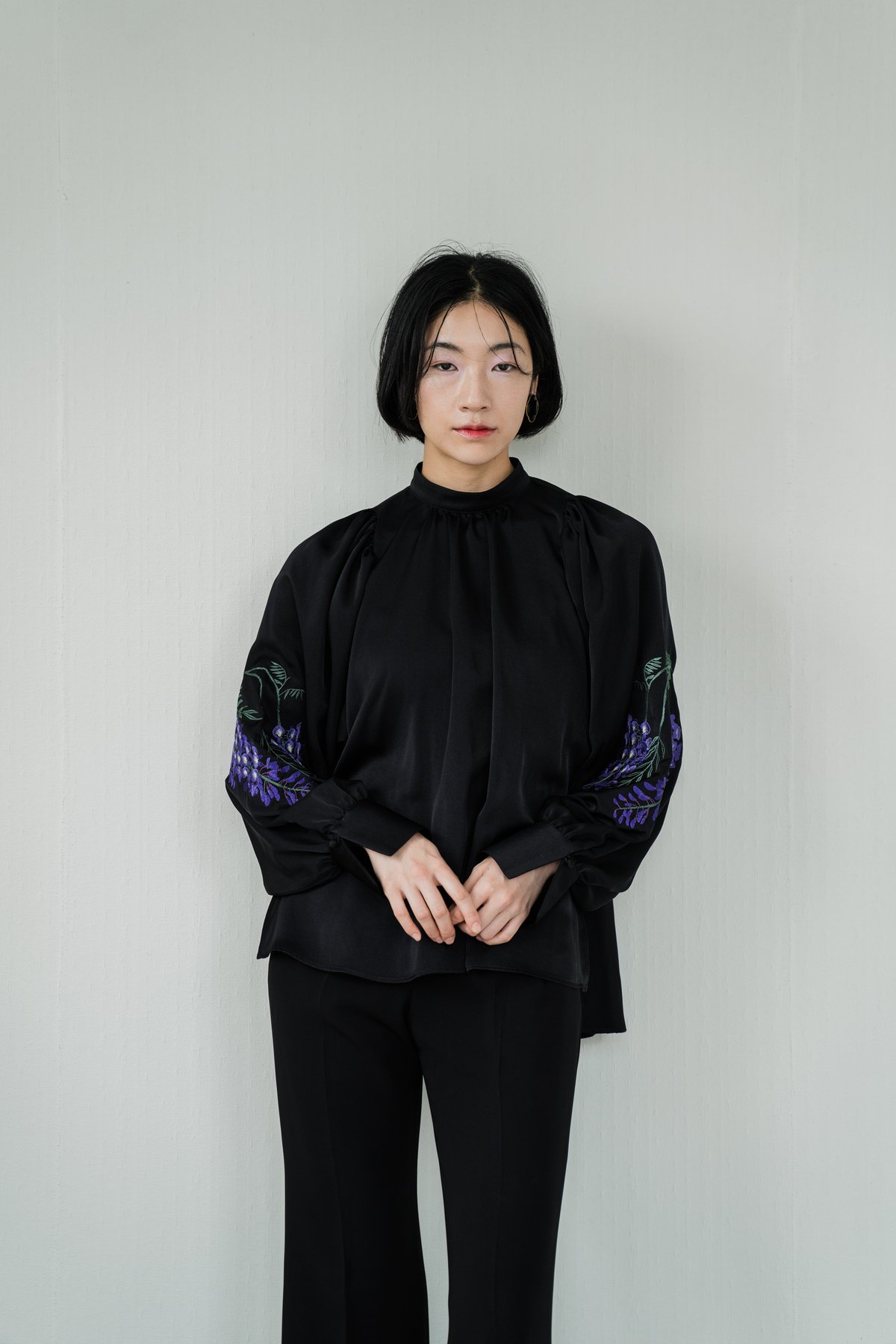 花を着るブラウス#05【藤】 -black- | iCONOLOGY