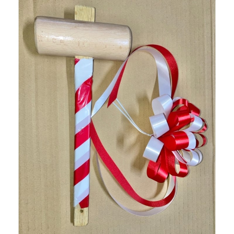 鏡割り/鏡開き用 木槌リボン付 全長30cm/220g | 上田楽器ONLINE STORE